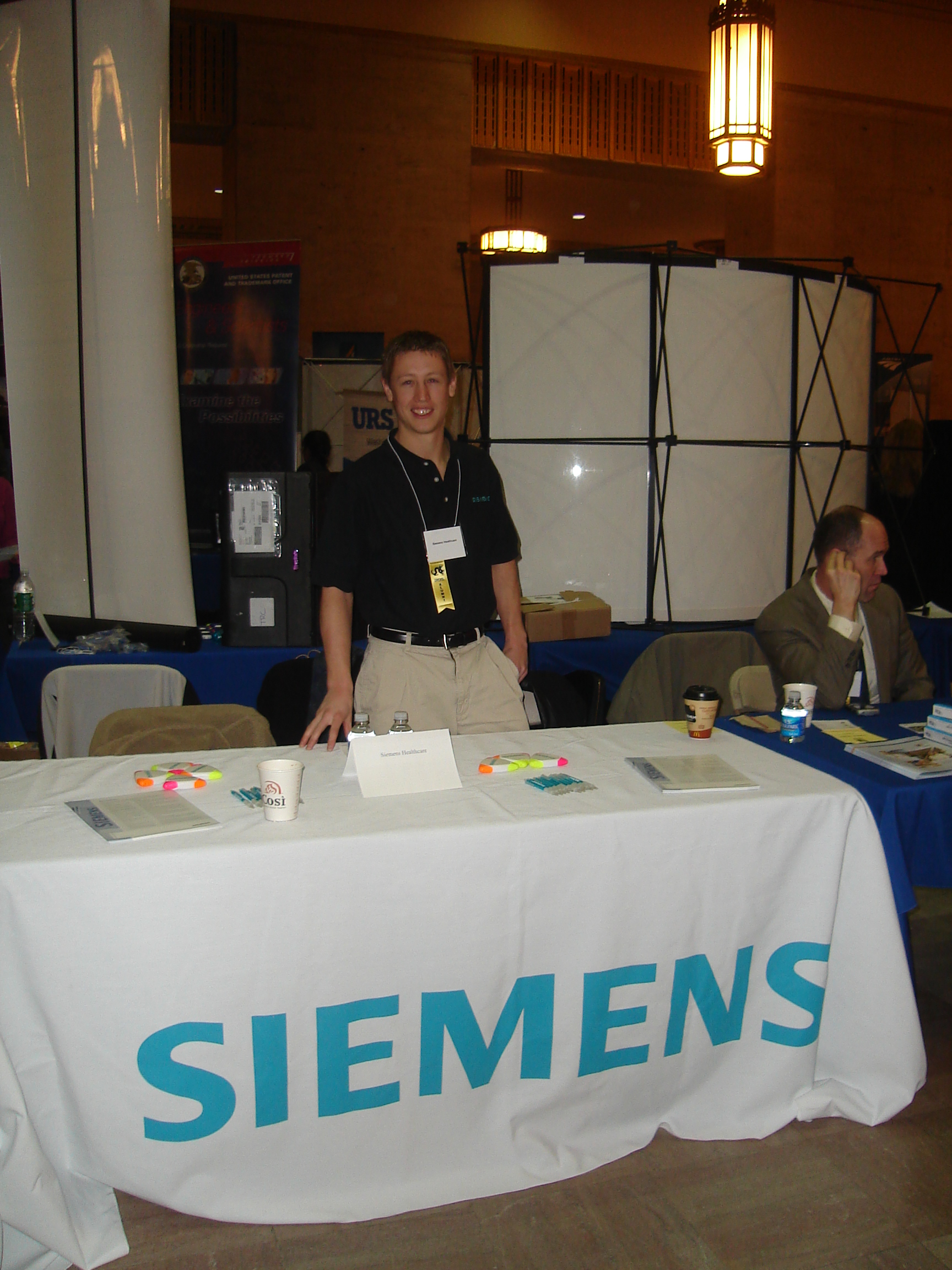 A young Brian Lawrence at a Job Fair representing Siemens